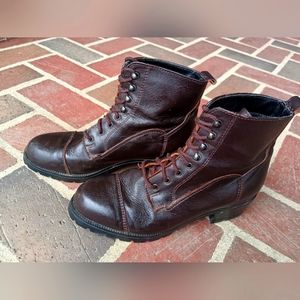 Brown Leather Lace Up Cap Toe Paddock Riding Boots Size 7